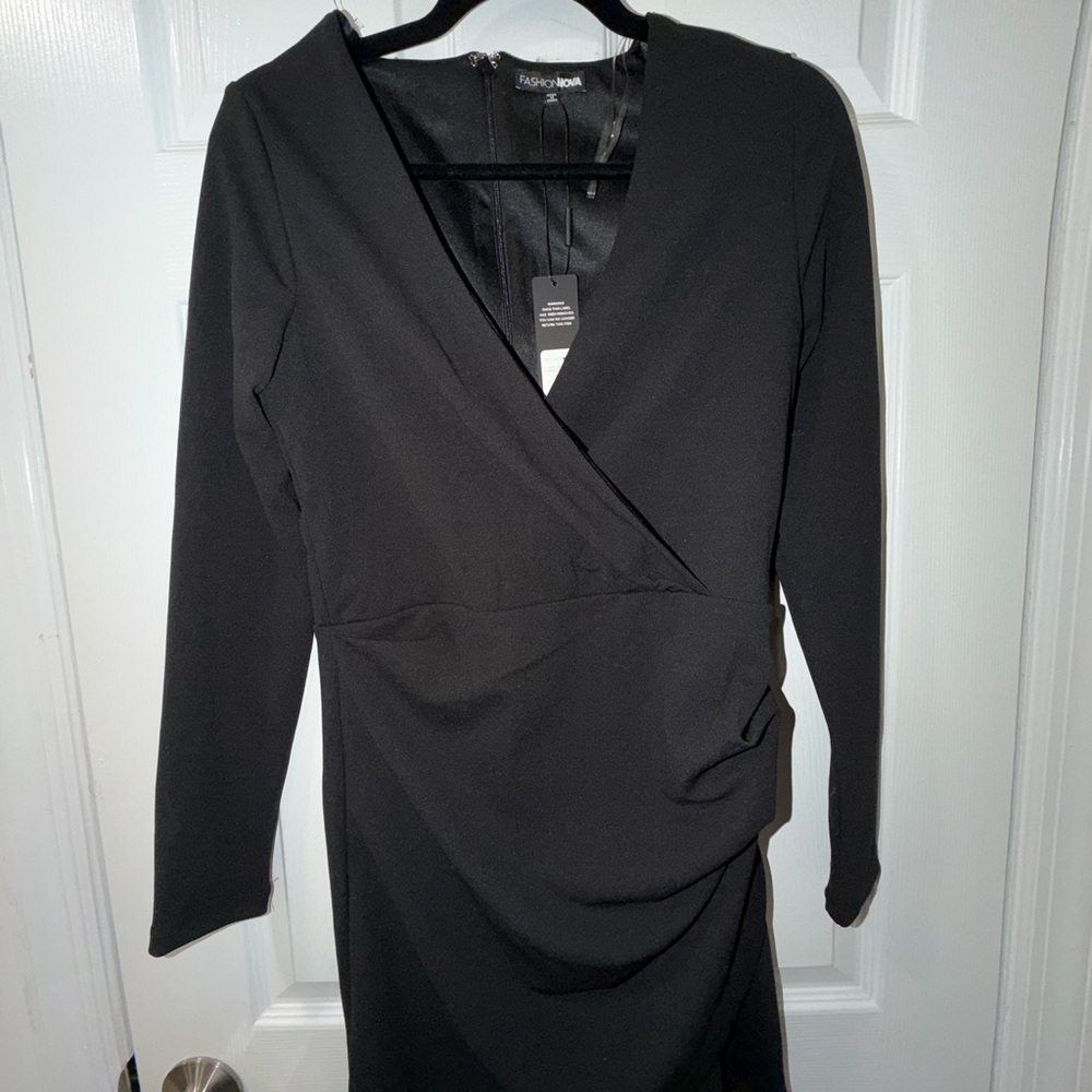Fashion Nova Black Long Sleeve Dress